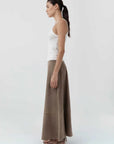 St Agni Suede Circle Skirt Earth