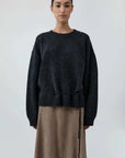 St Agni Wool Crew Neck Jumper Dark Charcoal Melange