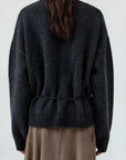 St Agni Wool Crew Neck Jumper Dark Charcoal Melange