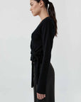 St Agni Cashmere Wrap Cardigan Black