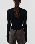 St Agni Baby Wool Wrap Top Black