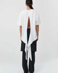St Agni Cotton Jersey Split Back Tee