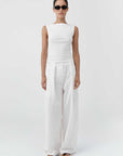 St Agni Relaxed Pleat Pants Off White