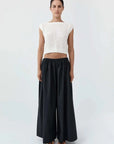 St Agni Cotton Hybrid Wide Leg Pants Black