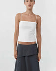 St Agni Organic Cotton Square Neck Cami White