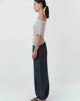 St Agni Fine Jersey Off Shoulder Top Soft Ash