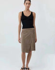 St Agni Suede Everyday Wrap Skirt Earth