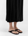 St Agni Suede Opanka Slide Black Coffee