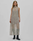 Rabens Saloner Allison Splash Netting Dress Silver