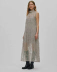 Rabens Saloner Allison Splash Netting Dress Silver