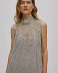Rabens Saloner Allison Splash Netting Dress Silver