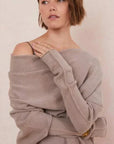 Charli Natalie Asymmetrical Sweater Smoke
