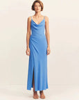 Shona Joy Pierce Cowl Neck Midi Dress Sonic Blue