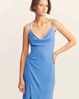 Shona Joy Pierce Cowl Neck Midi Dress Sonic Blue