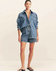 Shona Joy Raquel Oversized Shirt Vintage Blue