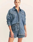 Shona Joy Raquel Oversized Shirt Vintage Blue