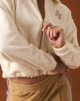 Araminta James Sherpa Zip Through Jacket in Coconut