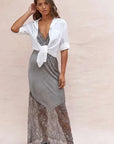 Charli Solange Slip Dress Mid Grey One Size