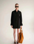 Wnsdy The Claire Shirt Dress Black