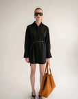 Wnsdy The Claire Shirt Dress Black