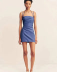 Shona Joy Asher Draped Mini Dress Ocean Blue