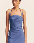 Shona Joy Asher Draped Mini Dress Ocean Blue