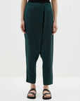 Bassike Viscose Linen Wrap Pant Malachite