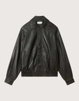 Courtney Zheng Hektor Leather Bomber Mottled Brown Black