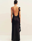 Shona Joy Ruffle Slip Maxi Dress Black