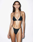 C.Design String Bikini Top Nero Black Matt