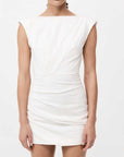 St Agni Bateua Tuck Mini Dress White