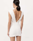 St Agni Bateua Tuck Mini Dress White