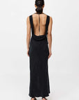 St Agni Drapped Cowl Dress Black