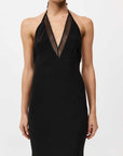 St Agni Mesh Bias Dress Black