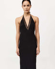 St Agni Mesh Bias Dress Black