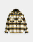 Scotch and Soda Brushed Check Wool Shirt Olive Check