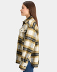 Scotch and Soda Brushed Check Wool Shirt Olive Check