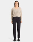 Scotch and Soda Boucle V Neck Relaxed Pullover Oatmeal Melange