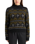 Scotch and Soda Metallic Fair Isle Pullover Evening Black