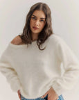 World of Nomads Stella Cashmere Boat Neck Knit Snow