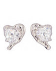 De Sur Molten Heart Earrings Silver