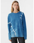 Bassike Indigo Dye Wide Htg Long Sleeve T Shirt
