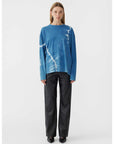 Bassike Indigo Dye Wide Htg Long Sleeve T Shirt