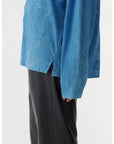 Bassike Indigo Dye Wide Htg Long Sleeve T Shirt