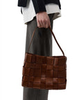 St Agni Woven Mini Tote Chestnut