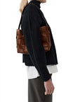 St Agni Woven Mini Tote Chestnut