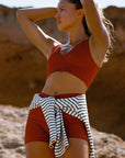 Zulu and Zephyr Crop Top Red Waffle
