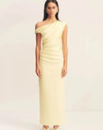 Shona Joy Dillion Contrast Draped Dress Yellow Sorbet
