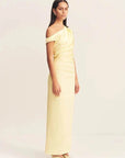 Shona Joy Dillion Contrast Draped Dress Yellow Sorbet