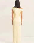 Shona Joy Dillion Contrast Draped Dress Yellow Sorbet